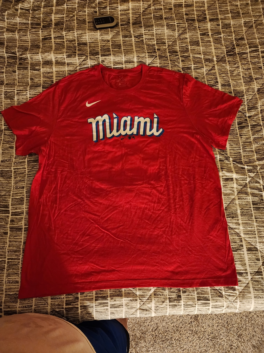 Miami Marlins Jesus Aguilar 2XL Red 2021 City Connect Nike Name & Number T-shirt